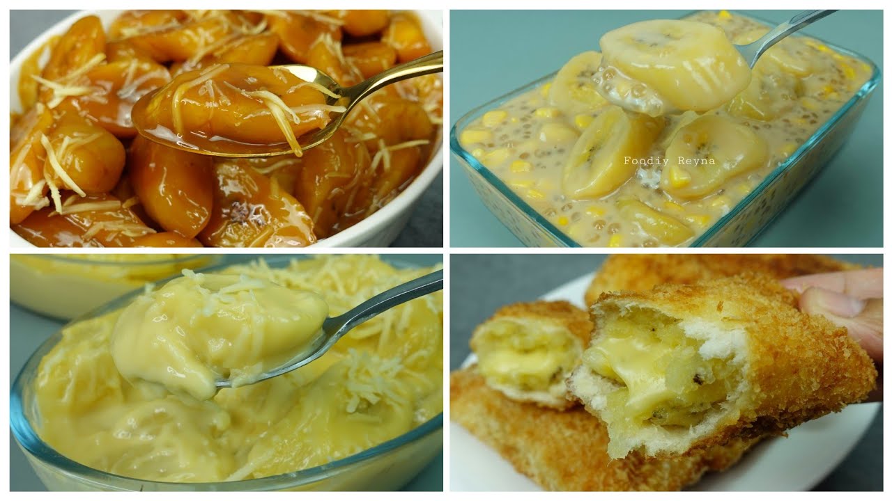 4 Easy and Quick Banana  Recipes , with few Ingredients ,Mouthwatering !