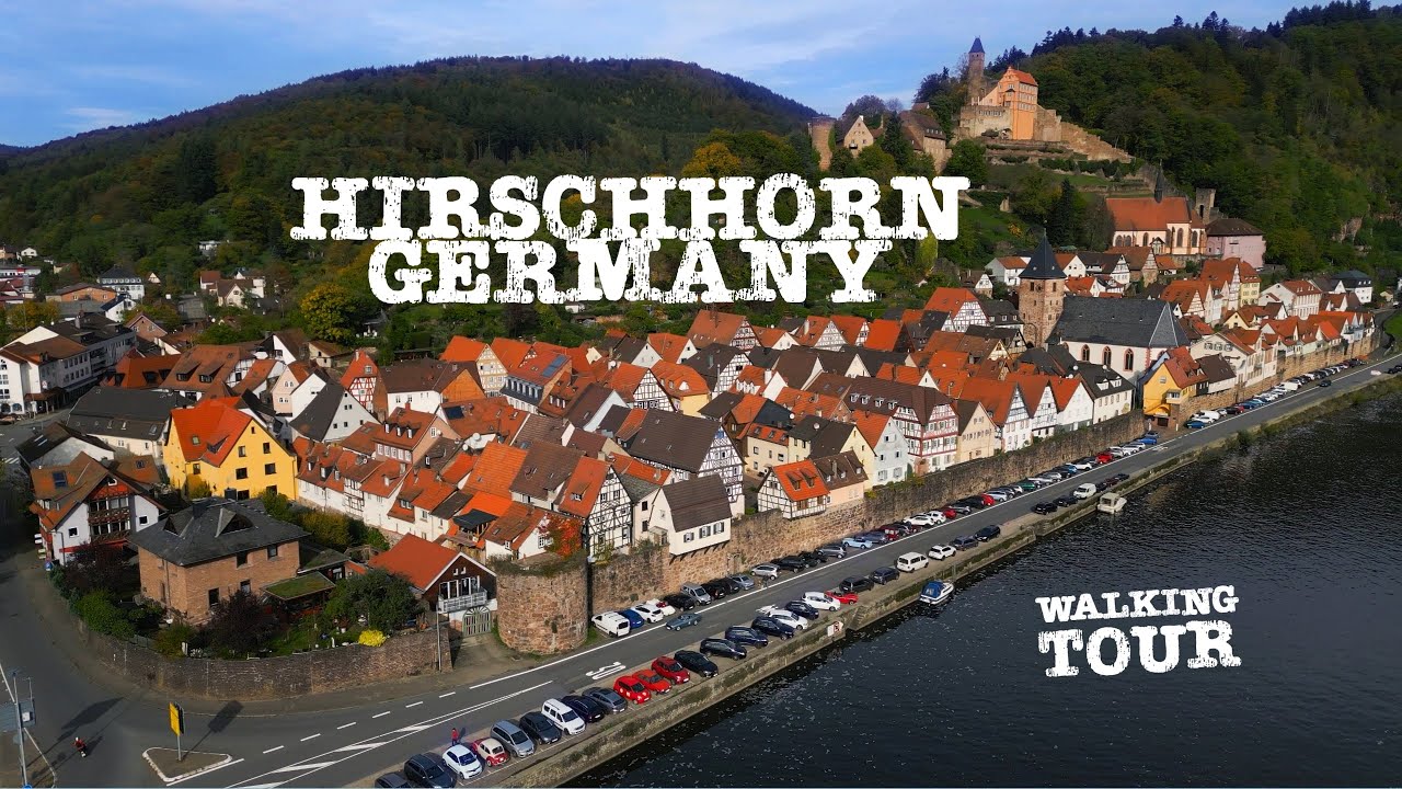 Hirschhorn (Neckar) Germany Old Town Castle - May 2023 - Walking tour 4K 60fps