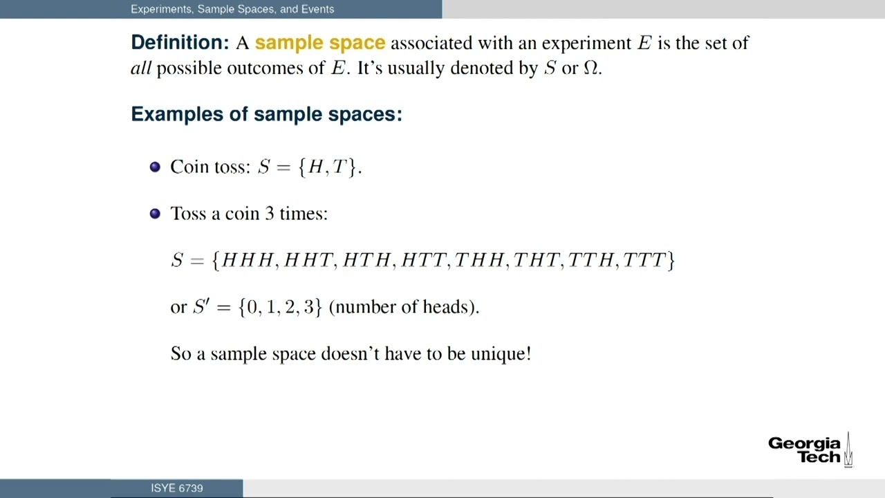 02 Lesson 1 Experiments, Sample Spaces, and Events