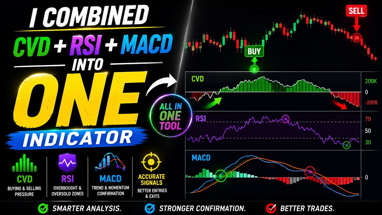 Real CVD + RSI + MACD Indicator for TradingView