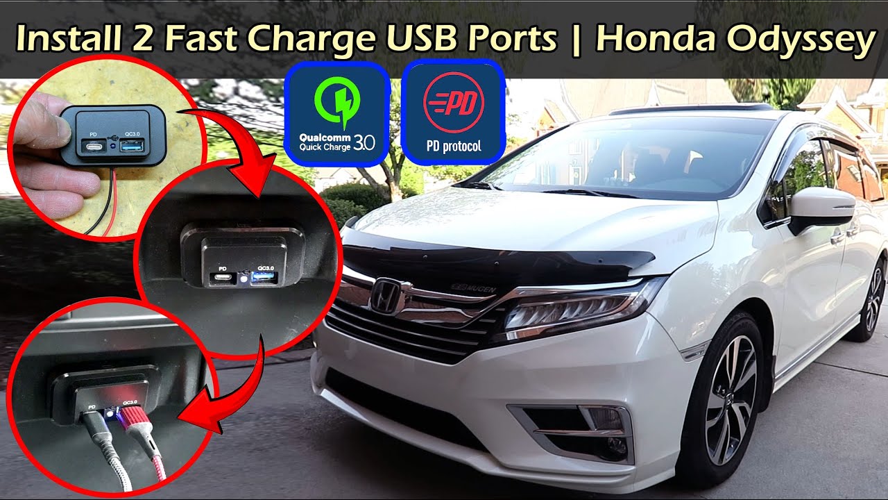 Установите USB-порт для быстрой зарядки в Honda Odyssey | 2018-2020