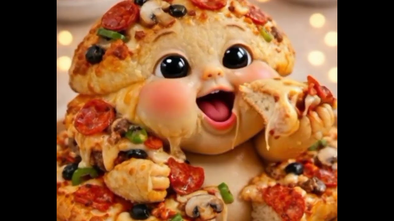 So Cute 😭 Pizza Burger Fruit Together | Kawaii AI Food Animation