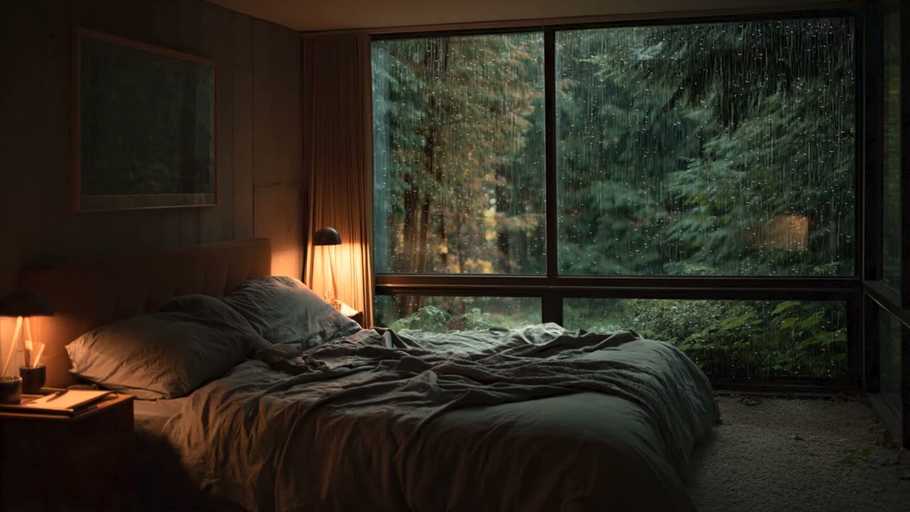 Rain Falling Gently Near the Bedroom 🌧️ Soft Ambience for Relaxation and Sleep