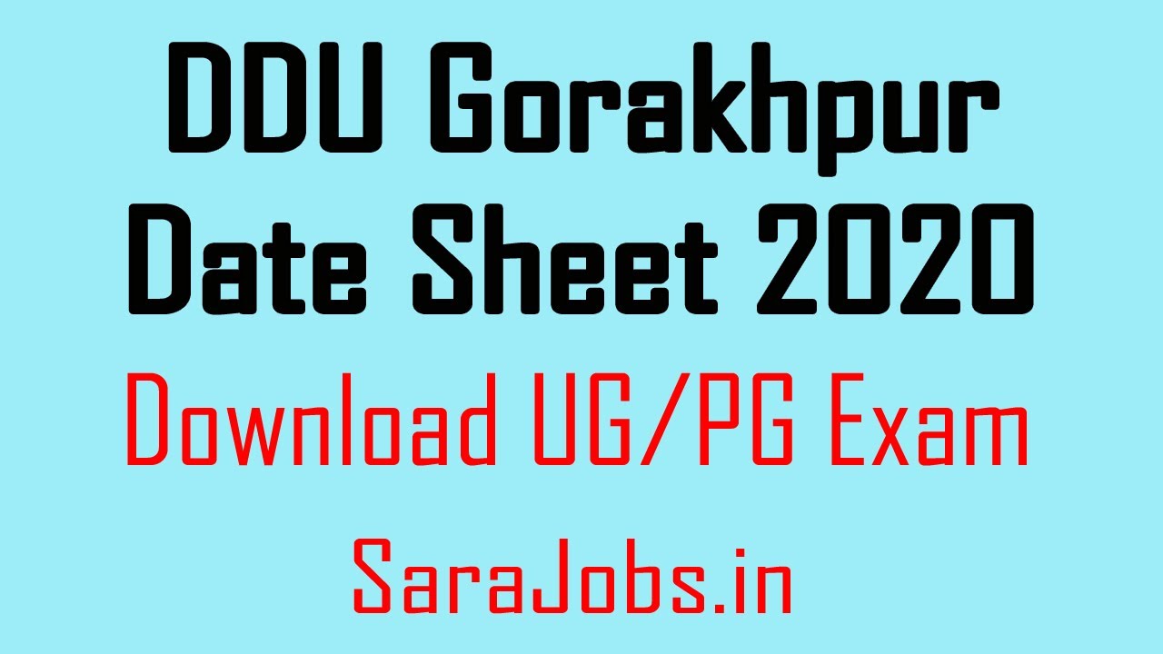 DDU Gorakhpur Date Sheet 2020 Download Link In Description