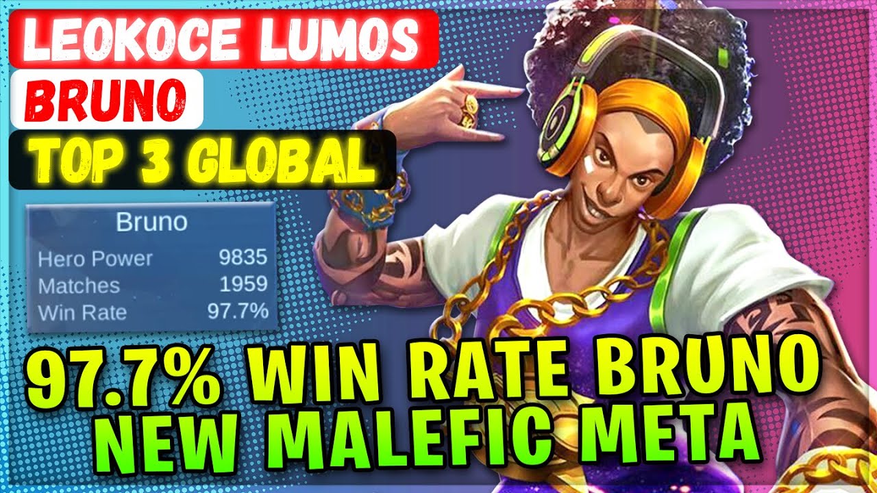 97.7% Win Rate Bruno, New Malefic Meta [ Top Global Bruno ] LEOKOCE LUMOS - Mobile Legends Build