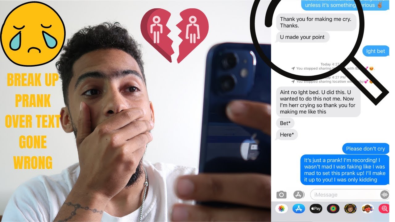 BREAK UP PRANK OVER TEXT(GONE WRONG)