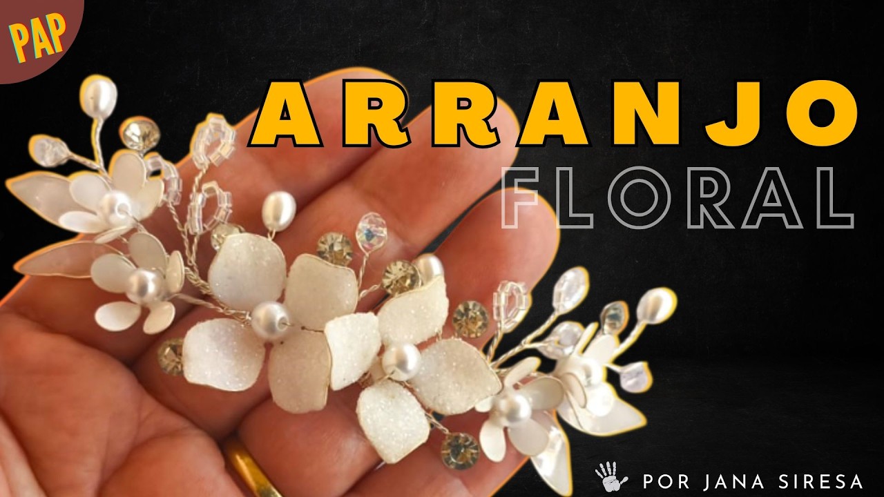 Arranjo floral em resina para daminhas | Acessório delicado para festas