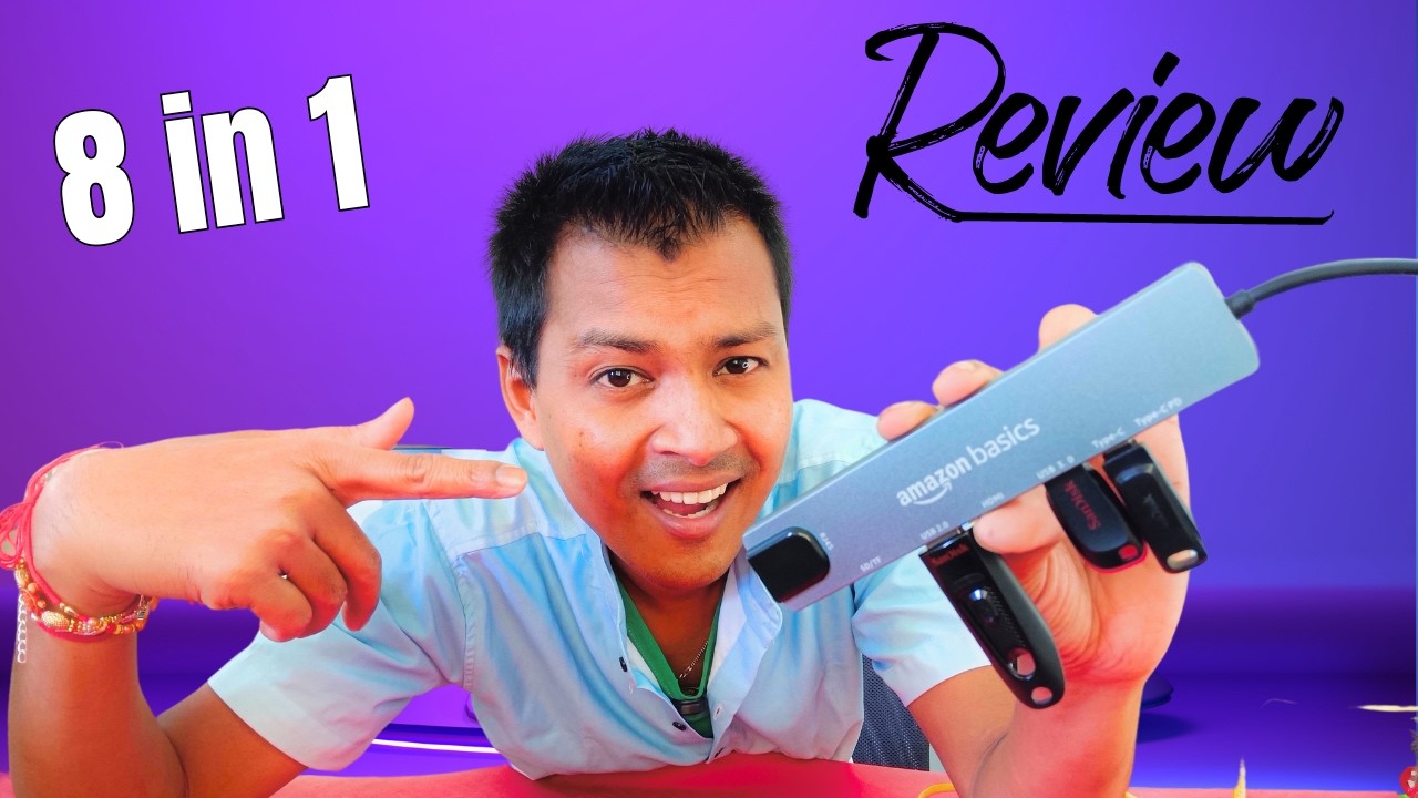 Amazon Basics USB-C Hub 8 in 1 Unboxing and Review | USB Hub unboxing 2024