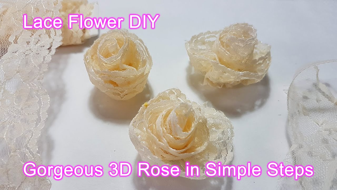 How to make a rose shaped lace flower