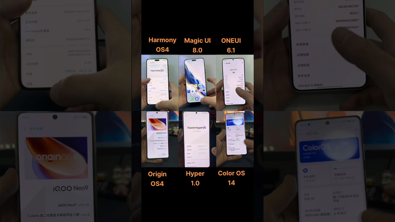 All Android UI who is best UI? #android #shorts