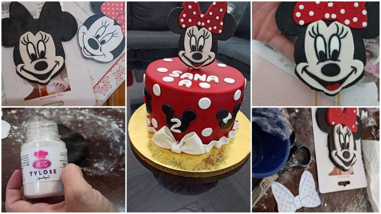 طريقة تشكيل وجه ميكي ماوس_Tuto tête Minnie mouse en pâte à sucre