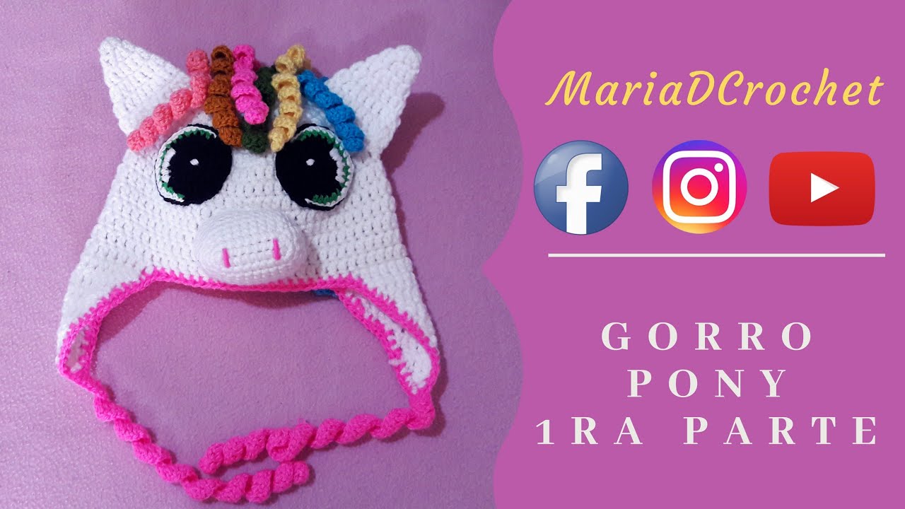 Gorro Pony a Crochet / Paso a paso tutorial /Gorro 3 a 5 años Tejido