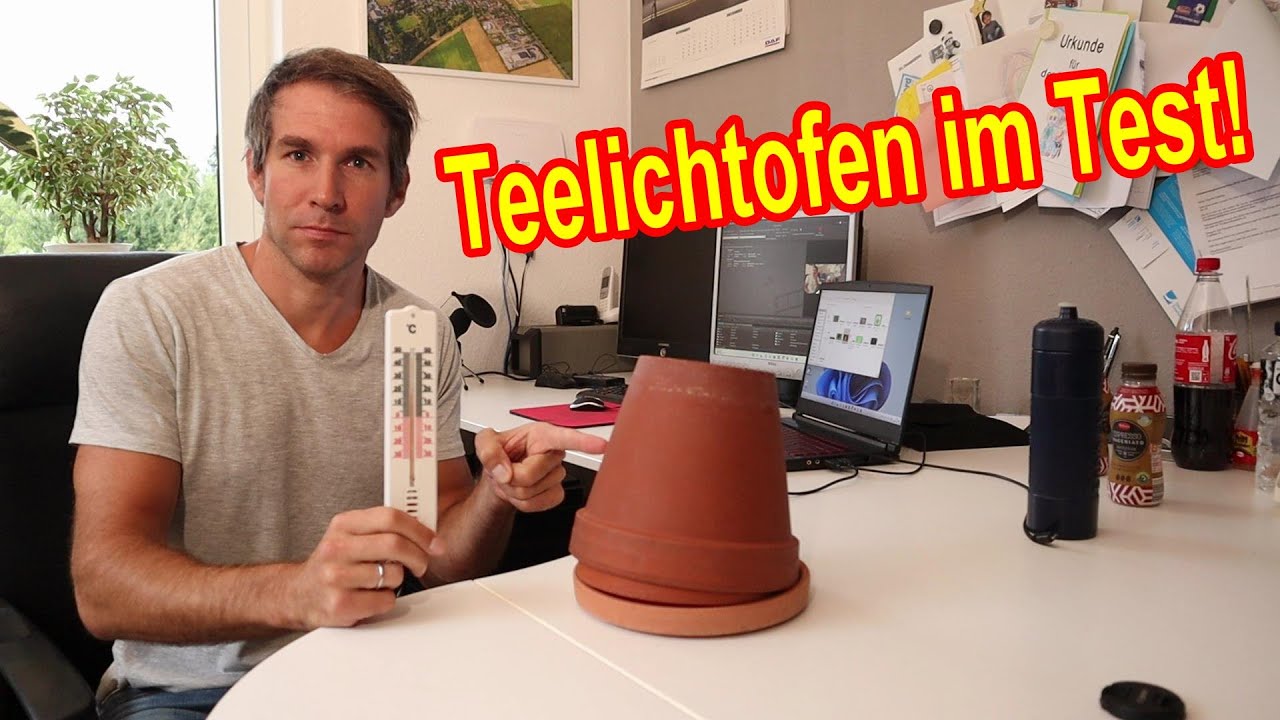 Heizen ohne Strom & Gas &ndash; Teelichtofen im Test - Blumentopf Heizung meine Erfahrung!