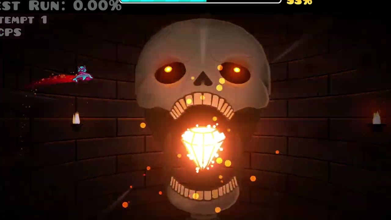 Geometry dash :Skeletal Shenanigans (demon) by YoReid (clicks on)
