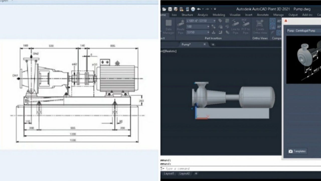 Plant 3d Tutorial For | Standard pump modelling |