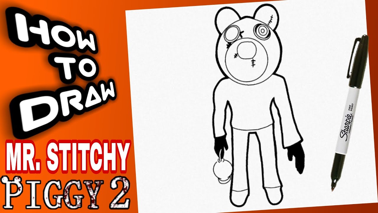 HOW TO DRAW MR. STITCHY FROM PIGGY BOOK 2 | como dibujar a mr. stitchy de piggy book 2 | ROBLOX