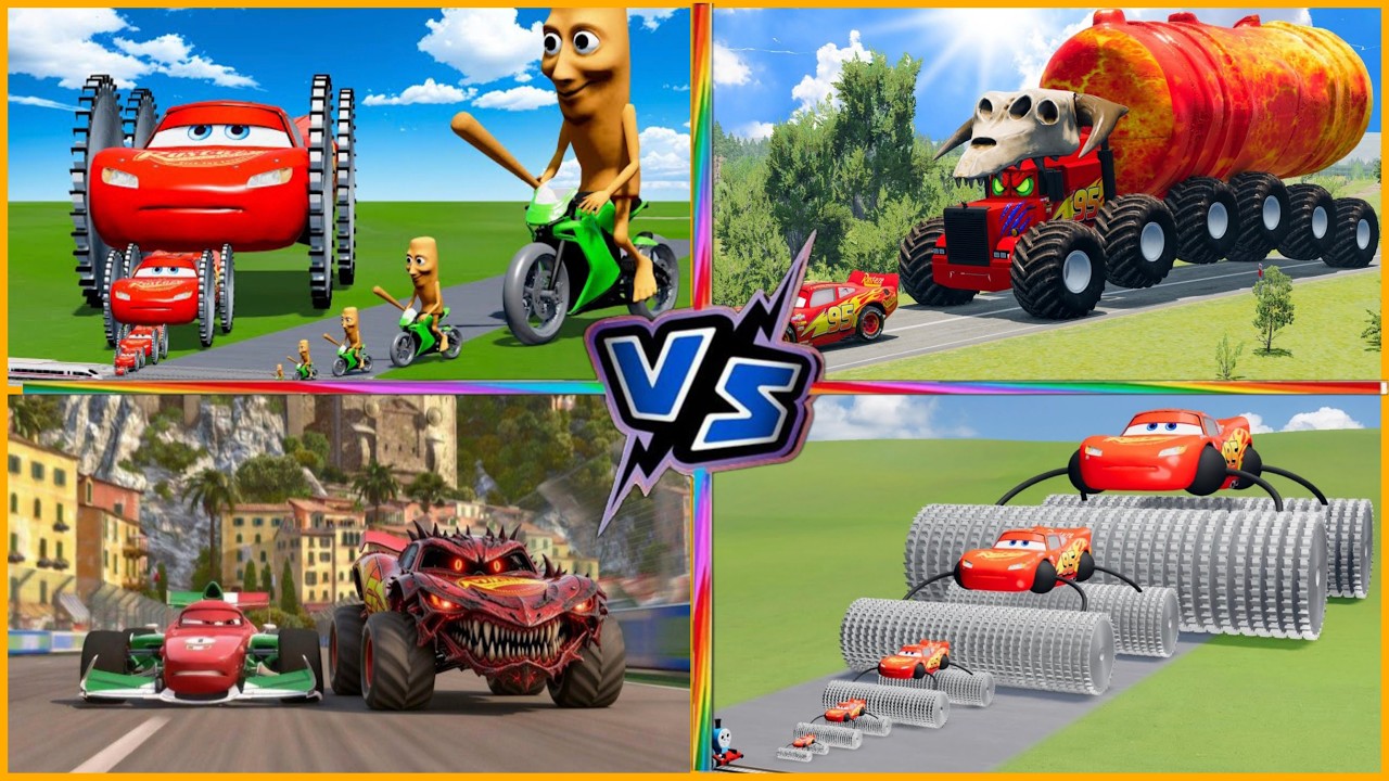 McQueen vs Spider-Man & Friends! 🏎️🆚🕷️ Who would win in a fair fight? Tell me your pick!