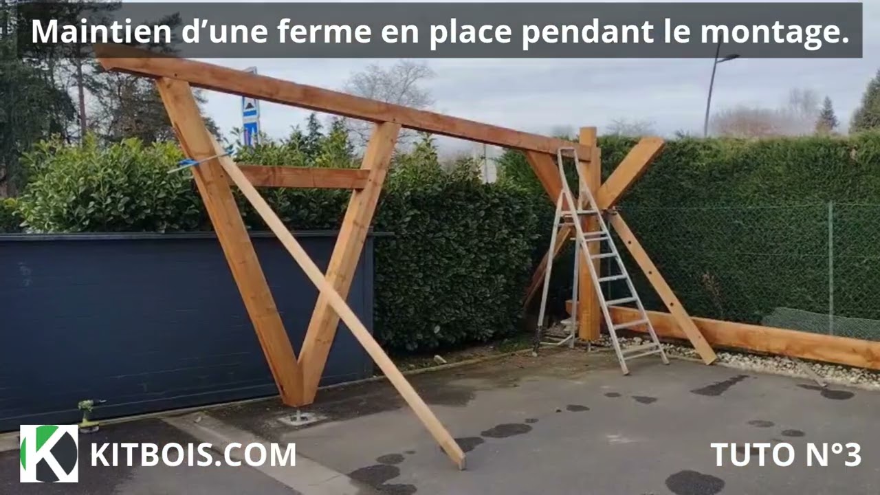 KITBOIS COM TUTO N°3 : Maintien d'une ferme en place pendant le montage.
