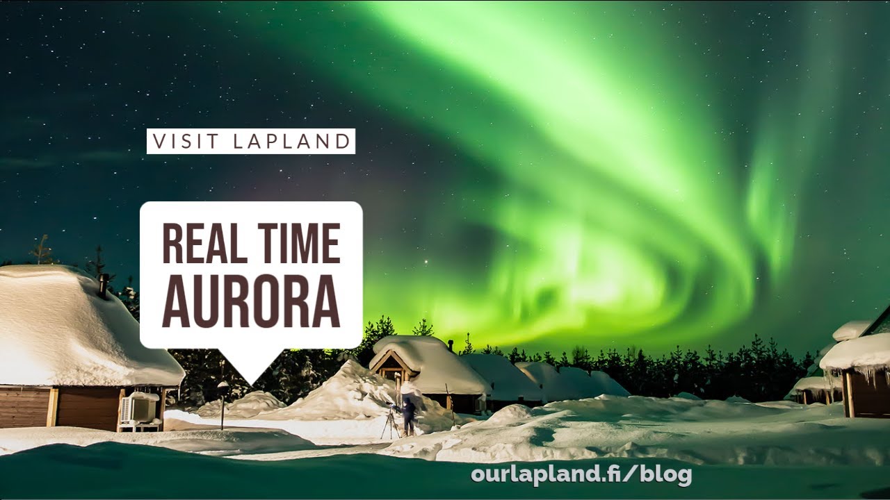 Aurora storm in Lapland - Real time video
