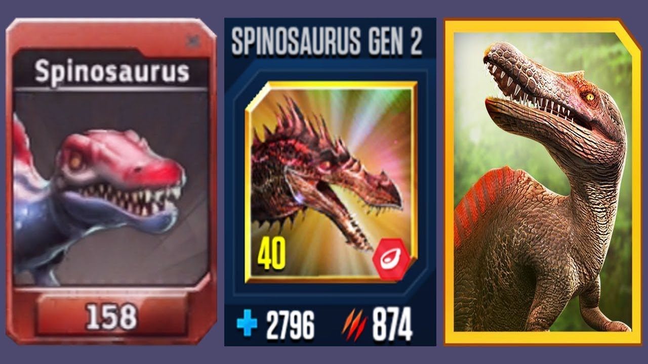 SPINOSAURUS - Jurassic World The Game Vs Jurassic World Alive Vs Jurassic Park Builder