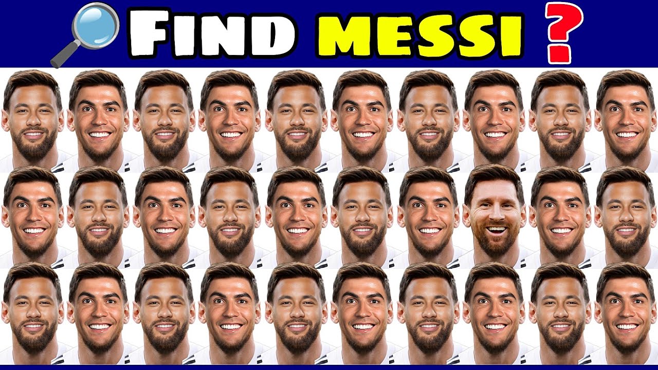 👀 Guess , Can You Find Messi ? Guess The Football Player 🤔 Find Cr7 , Mbappe , Neymar , Haaland ?