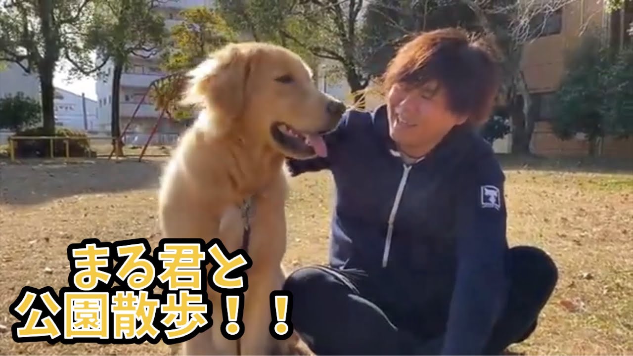 まる君初めての公園散歩！！