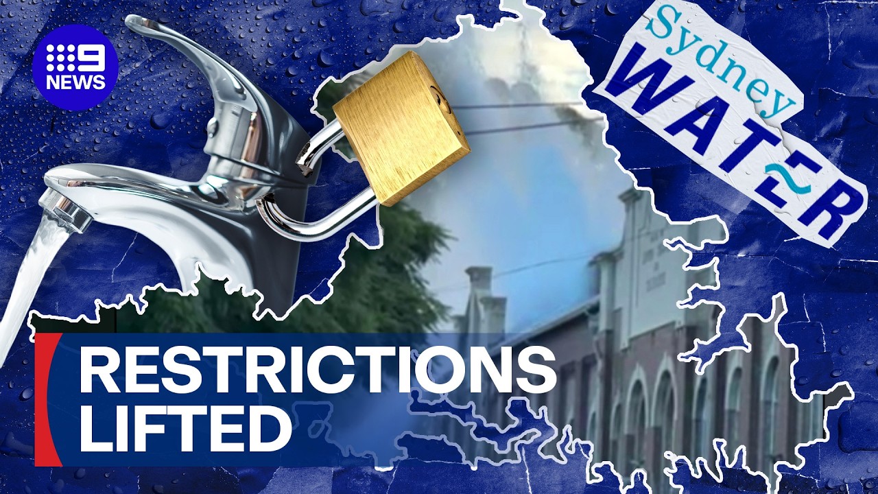 Water restrictions lift after water main bursts | 9 News Australia