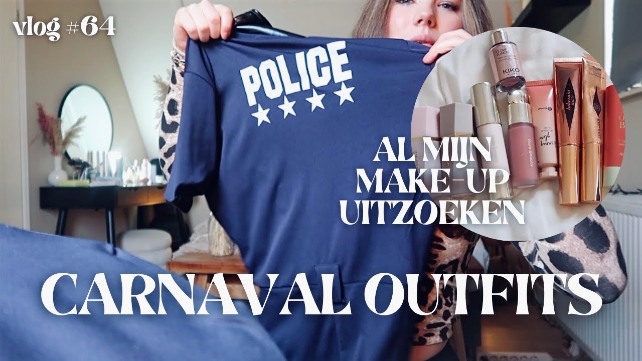 CARNAVAL OUTFITS, GLOWDIP NAGELSET UITTESTEN & MAKE-UP STASH - vlog #64