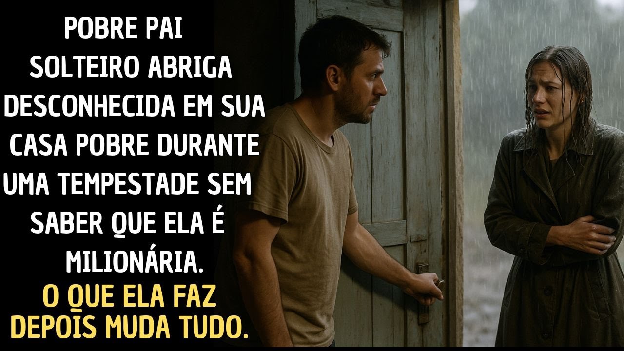 Pai Solteiro Abriga Desconhecida em Sua Casa  na Tempestade Sem Saber Que Ela é Milionária. ENTÃO
