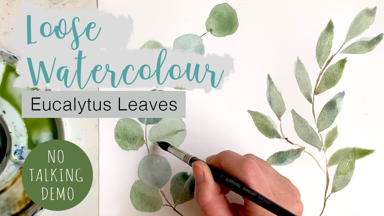 How To Paint Watercolor Eucalyptus Leaves in a Loose Style