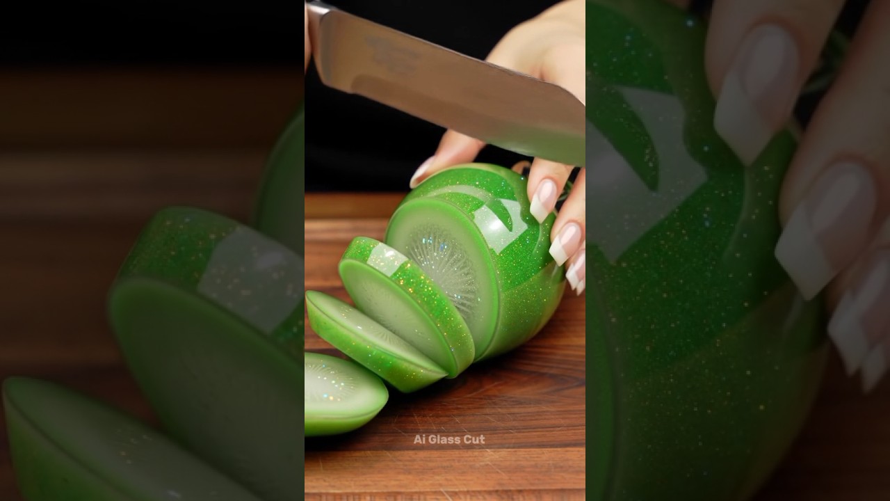Glass Cutting Pink & Green Mango 😱