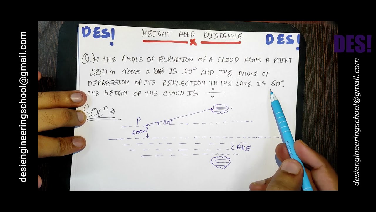 Height and Distance Question.Angle of elevation of cloud from a point  200m...height of the cloud??
