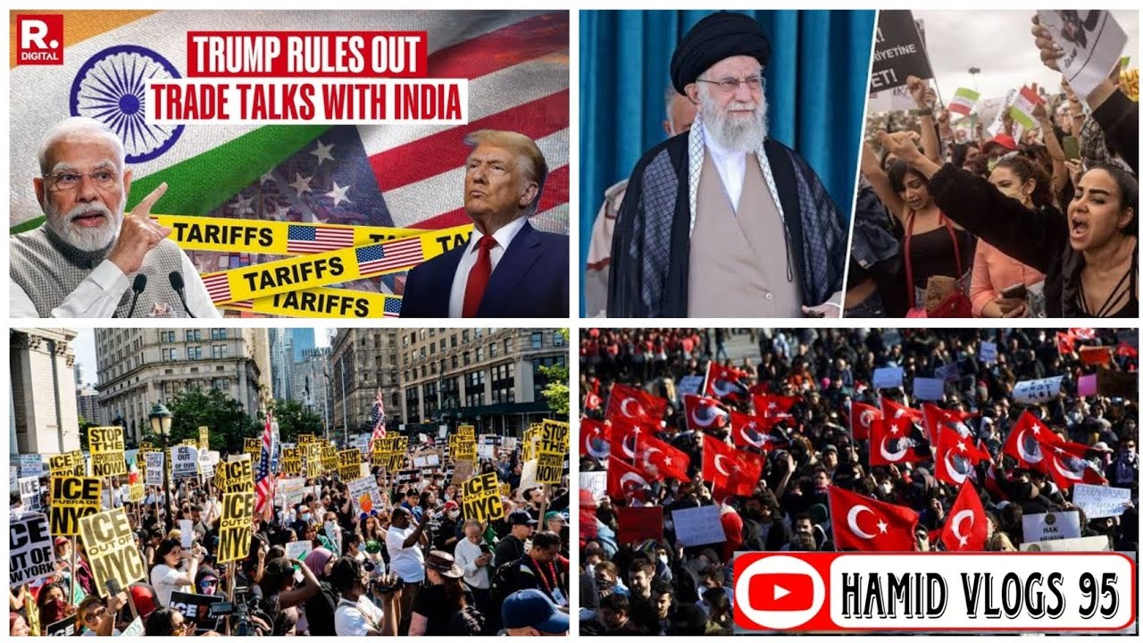 Trump warning to India,Iran president, protest in new york and turkey