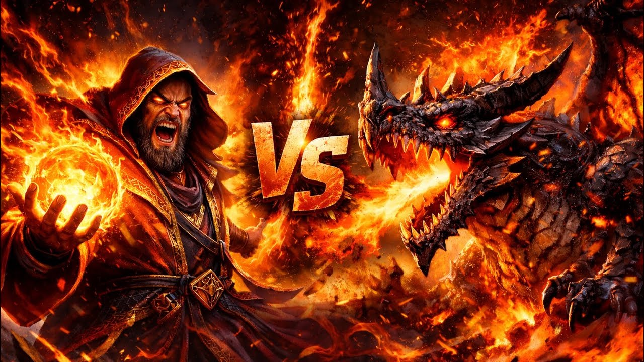 🥵😱 Wizard DESTROYS Inferno Dragon in Brutal Clash!