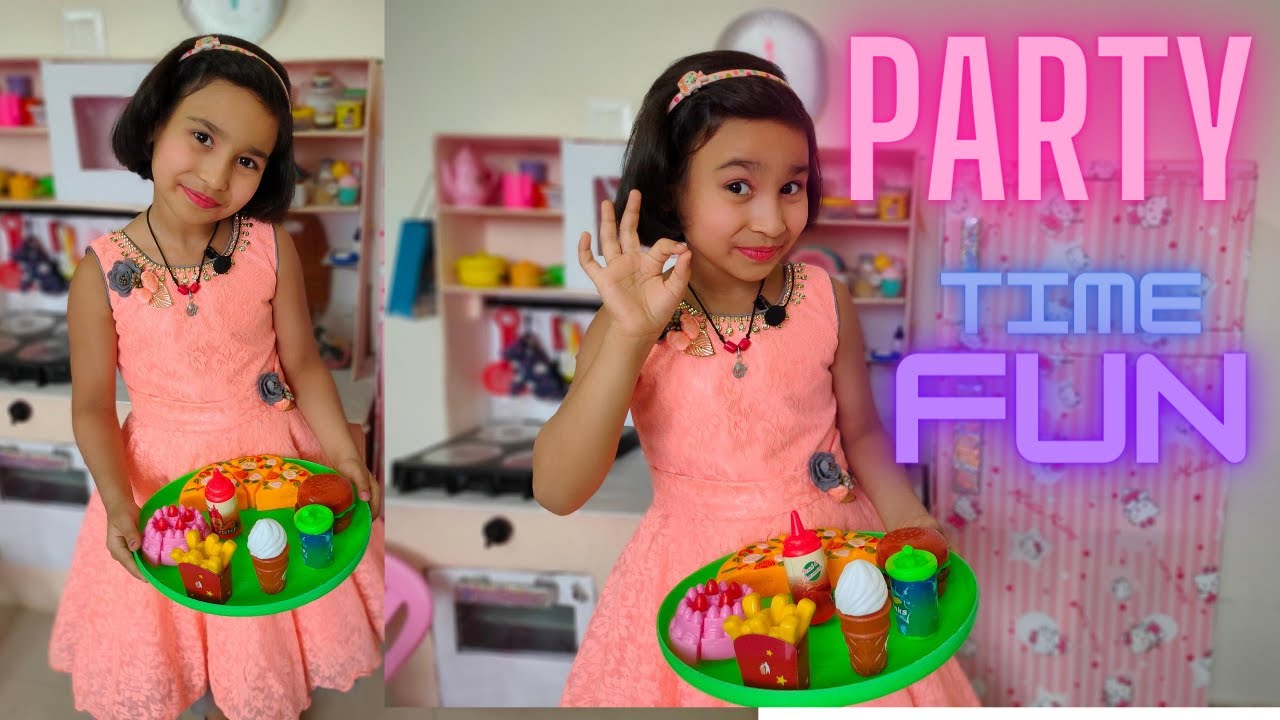Cooking game in Hindi Part-12 | Party Preparation | Kitchen Set | #LearnWithPari