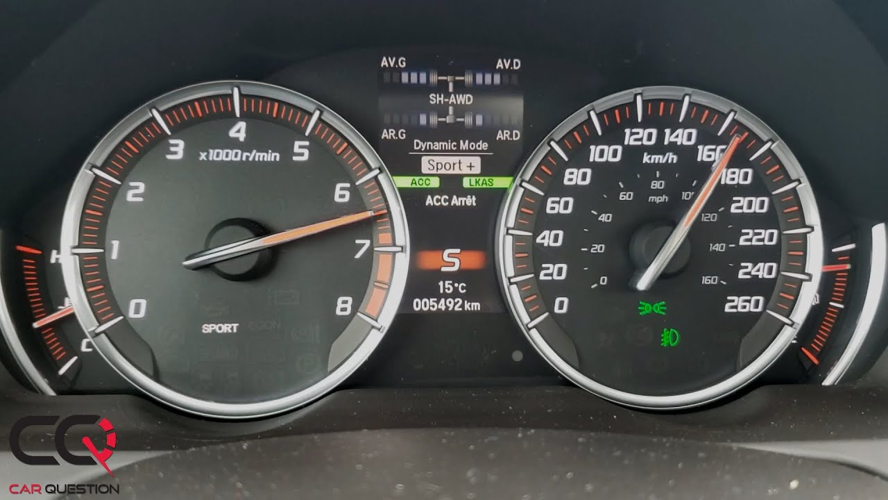 Acura TLX A-Spec V6 AWD Тест на ускорение | 0-60 миль / ч / 0-100 км / ч на дороге