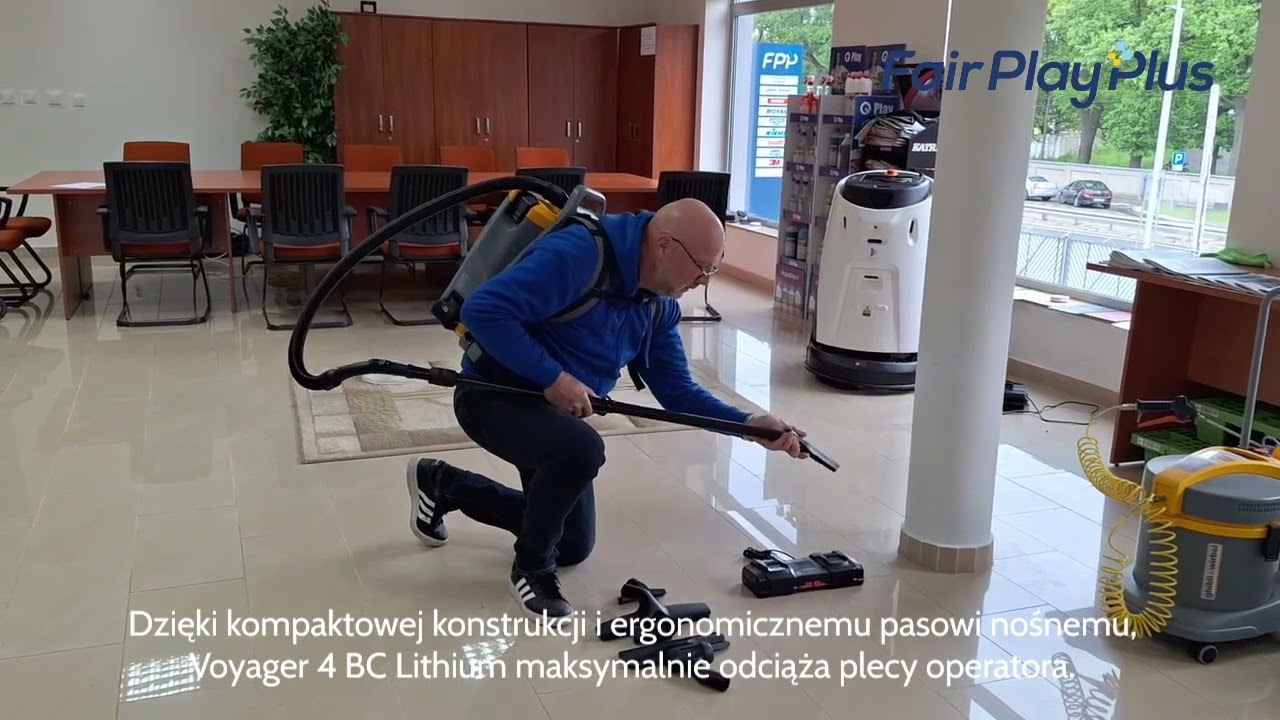 Odkurzacz plecakowy VOYAGER 4 BC Lithium – Profesjonalne sprzątanie bez kabli!  | Fair Play Plus