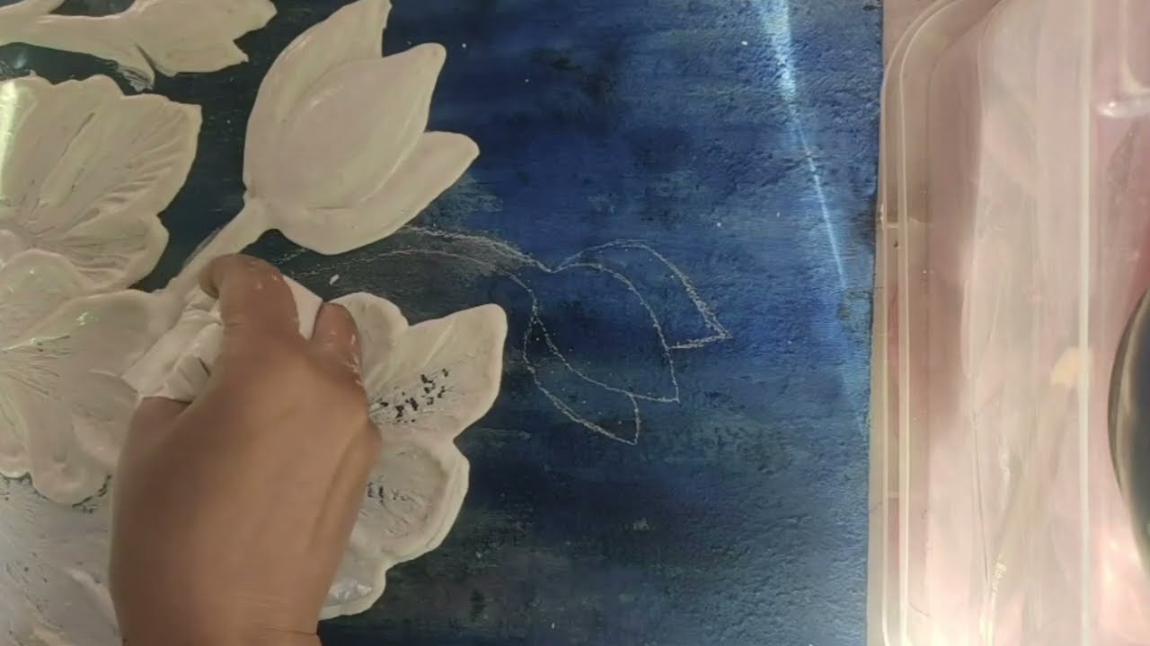 Beautiful Wall Putty Flower Art 😍 | Easy 3D Wall Decor #diy 