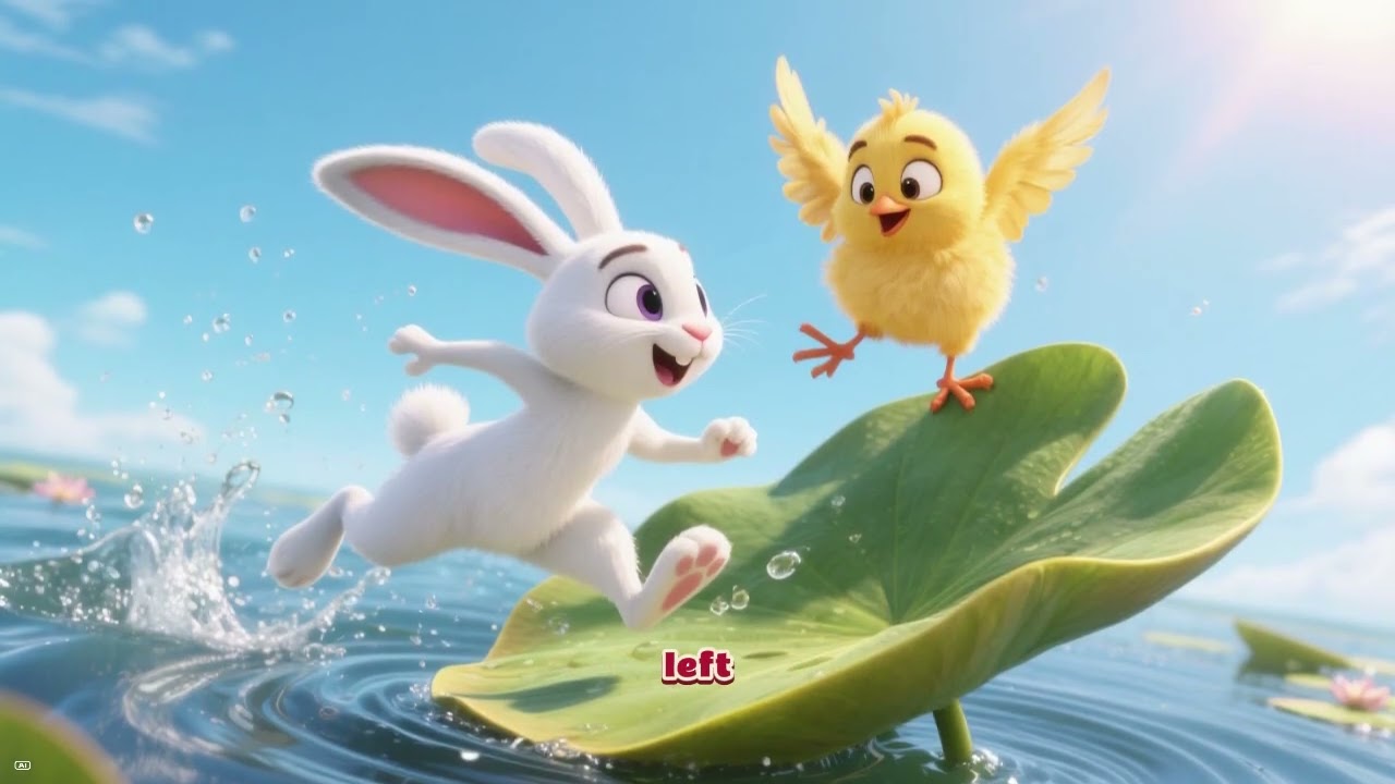 Hop and Quack: Bunny and Chick Escape the Giant Whirlpool 🌊🐰🐥