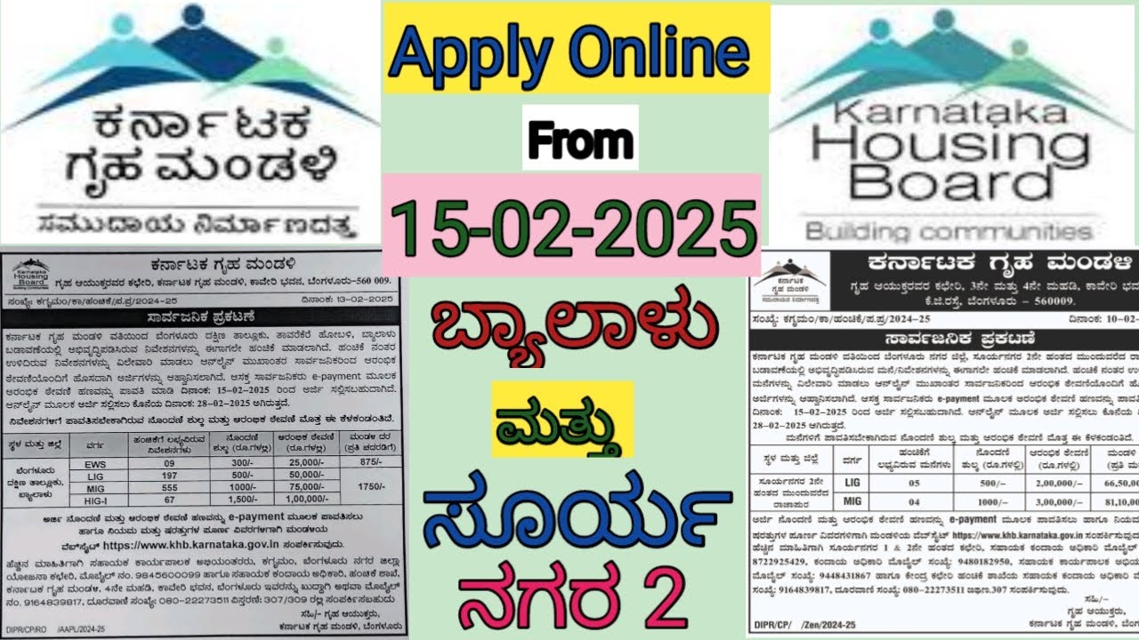 IMPORTANT : KHB Calls Online Application for VACANT Sites in Byalalu Project Bangalore