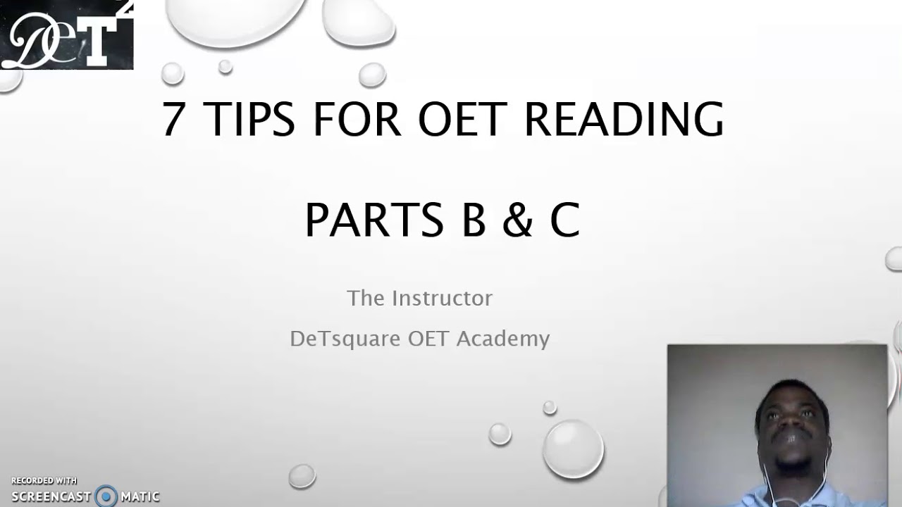 OET Чтение, части B и C