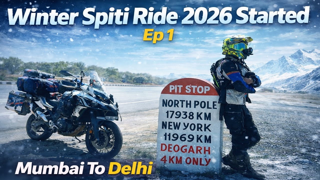 Winter Spiti 2026 Bike Ride Begins | Mumbai To Delhi Solo Bike Ride | Spiti Valley Journey Ep1