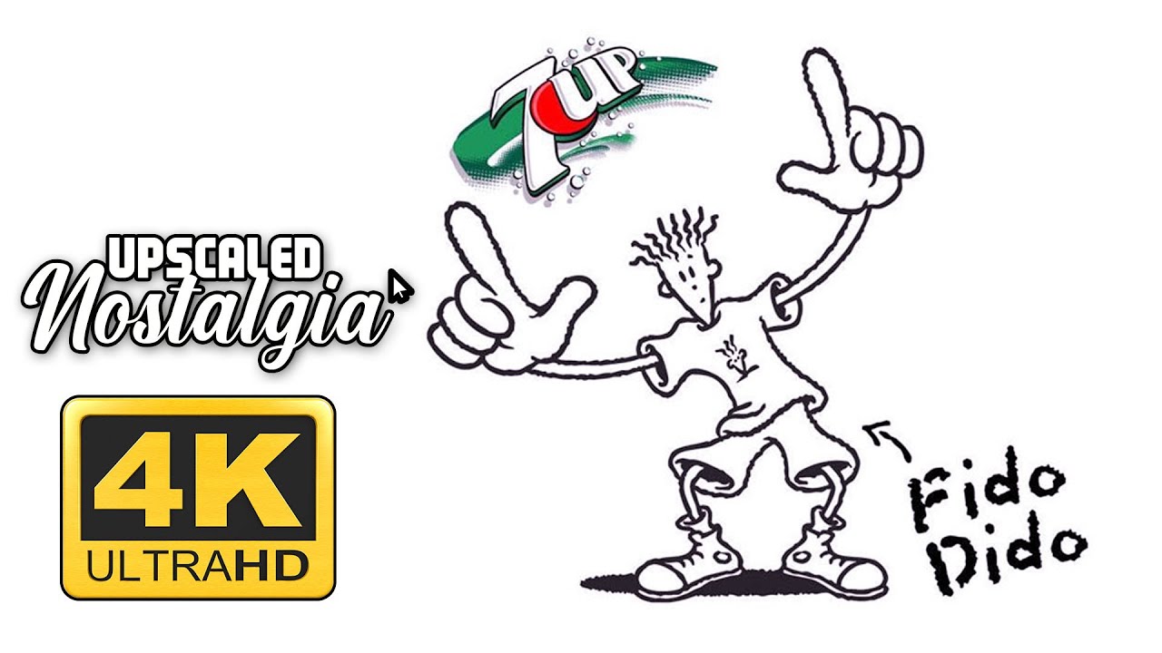 7 Up Fido Dido Commercials  in the 90's | Remastered 4K Ultra HD. Upscale