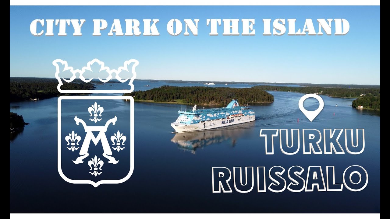Cinematic drone. Ruissalo City Park on the island. Music clip.