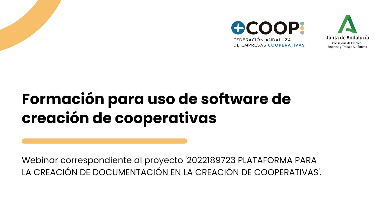 Formación para uso de software de creación de cooperativas