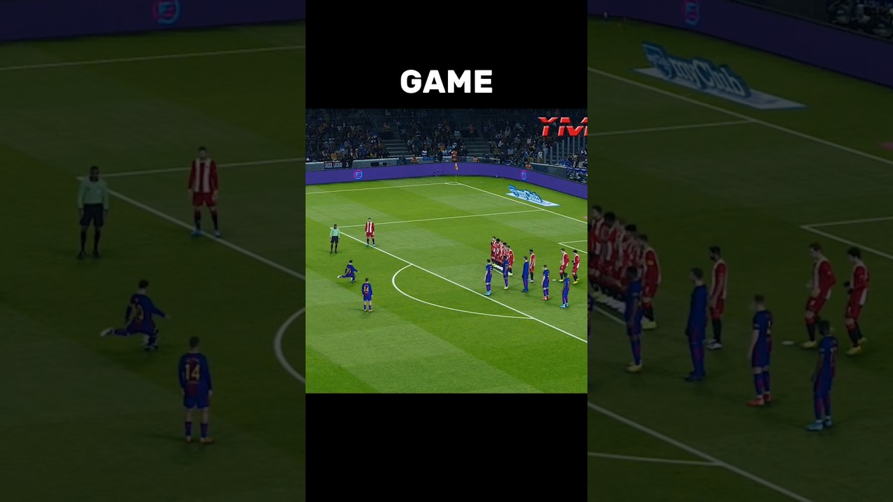 Messi Free kick Goal Recreated in pes 21 #pes #fifa #eafc #messi #pes2021 #football #gaming #shorts