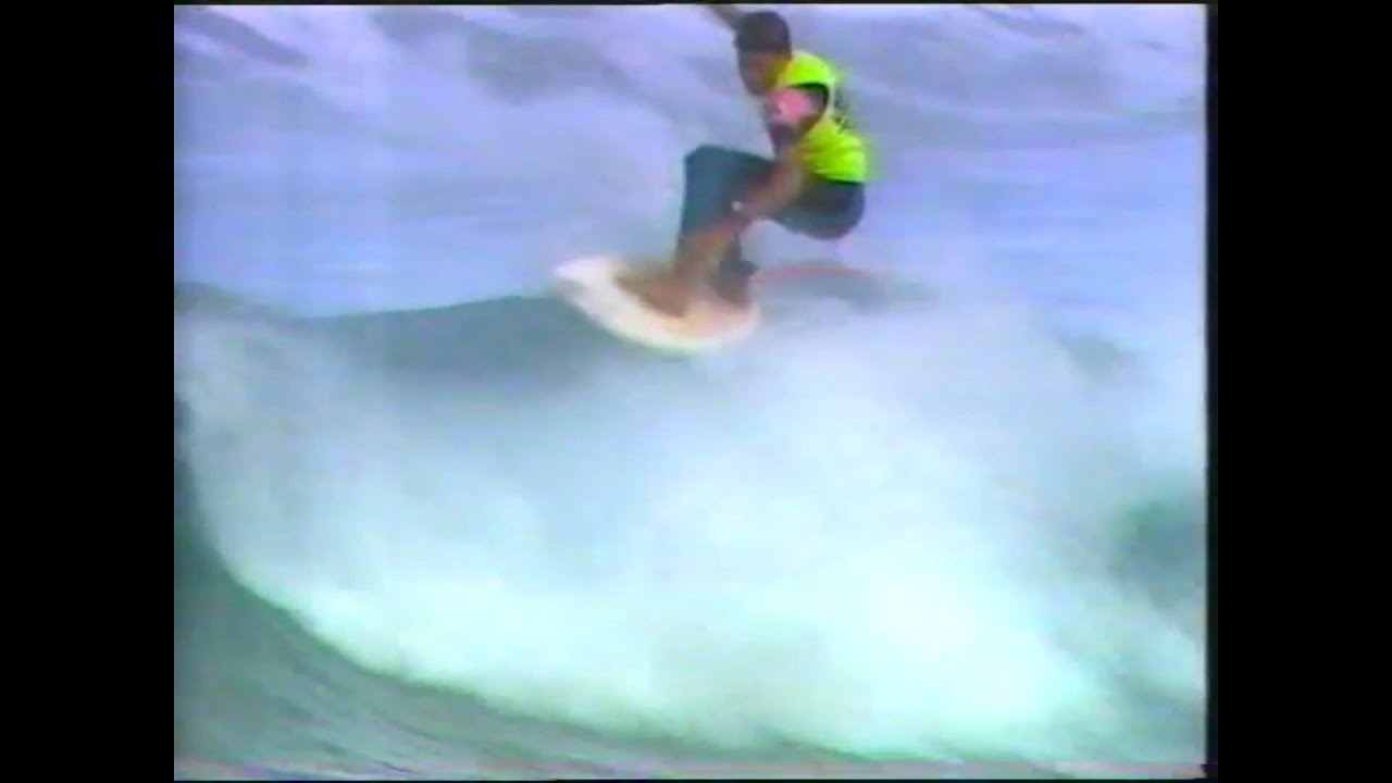 Bells Beach 87 Surfing.  Old guard v new crew - Shaun Thomson v Martin Potter, Mike Ho v Nick Wood.