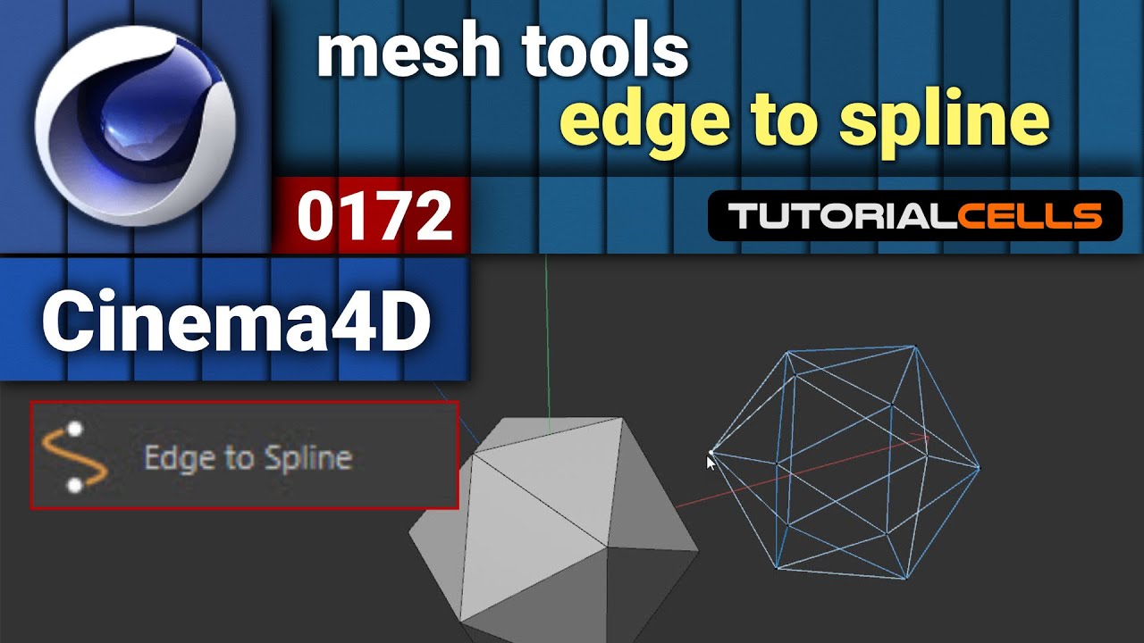 0172. edge to spline tool in cinema 4d