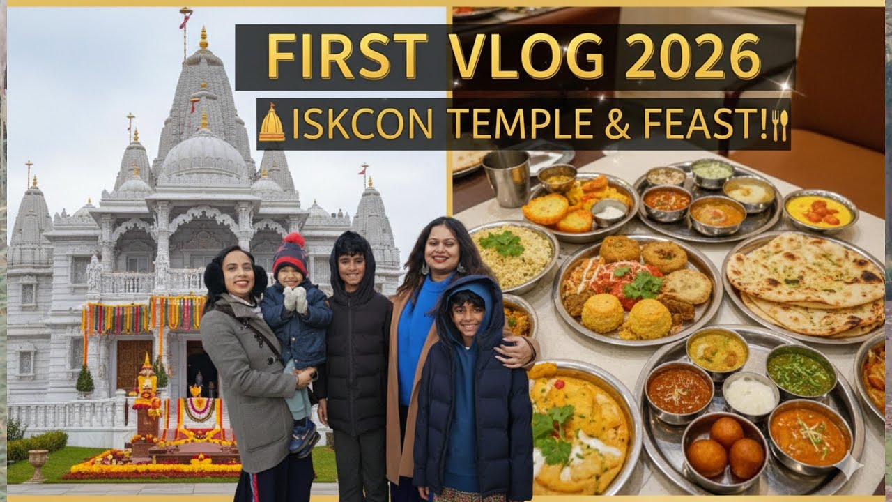 Exploring ISKON Temple in London |First Vlog of 2026|Crowded Darshan & Hounslow Food Adventure#2026