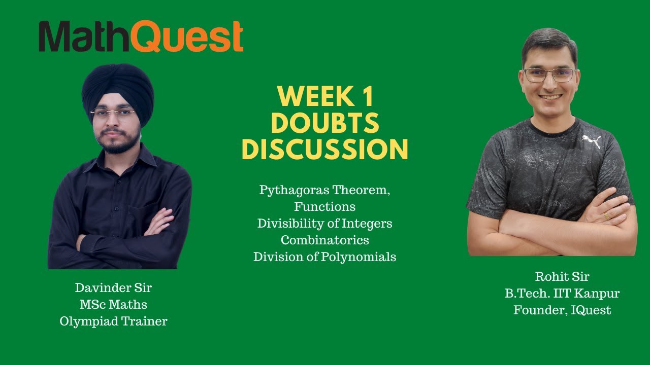Week 1 Assignment Discussion | Pre RMO 2020 Series